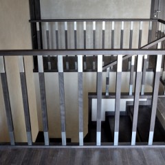 Отделка бетонной лестницы массивом бука